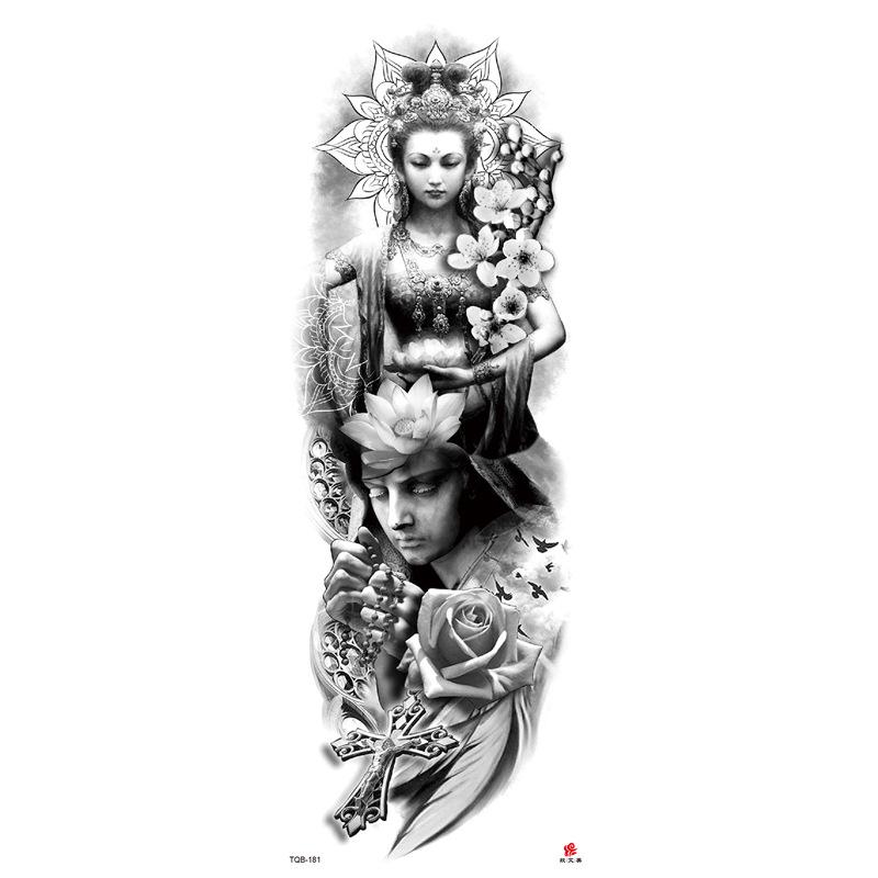 Waterproof Full Arm Flower Tattoo Stickers
