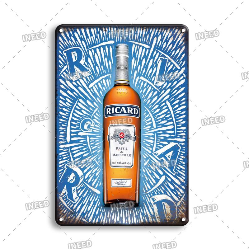 INEED Ricard Bira Retro Metal Tabela Poster Vintage Duvar Posteri Teneke Tabela Dekoratif Duvar Plakası Bar Pub Plak Dekor Aksesuarları