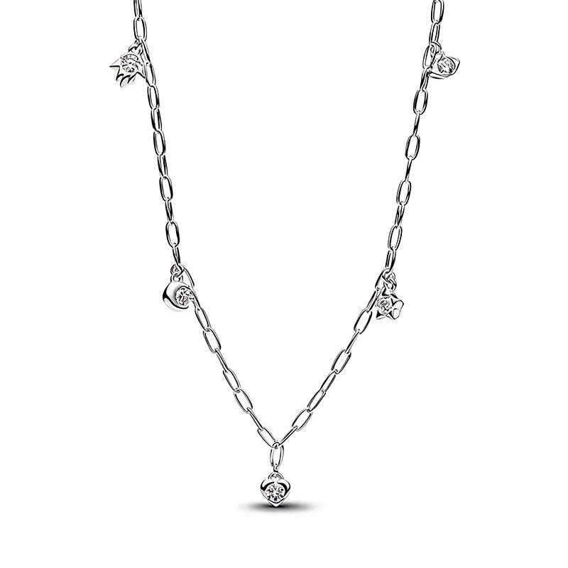 new 925 silver rainbow tennis necklace for women DIY fashion boutique wedding party jewelry gifts