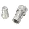 2 Pcs 12in NPT Hydraulic Coupler Male and Female ISO 7241A Hydraulic Quick Connect Coupling with