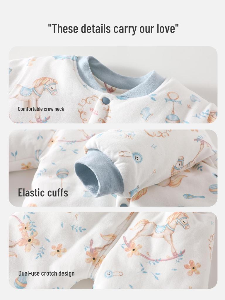 Infant Winter Set: Padded Cotton Baby Clothes for Boys, Autumn/Winter Warmth