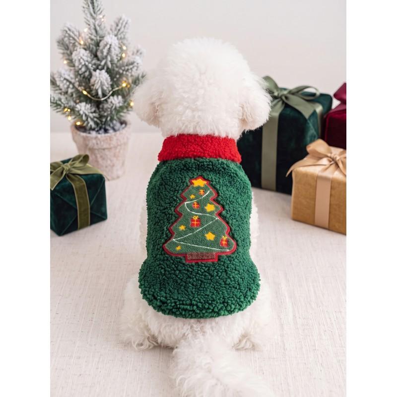 Red Fleece Dog Sweater Small Medium Dogs Winter Warm Pet Clothing Cute Costume Christmas Holiday