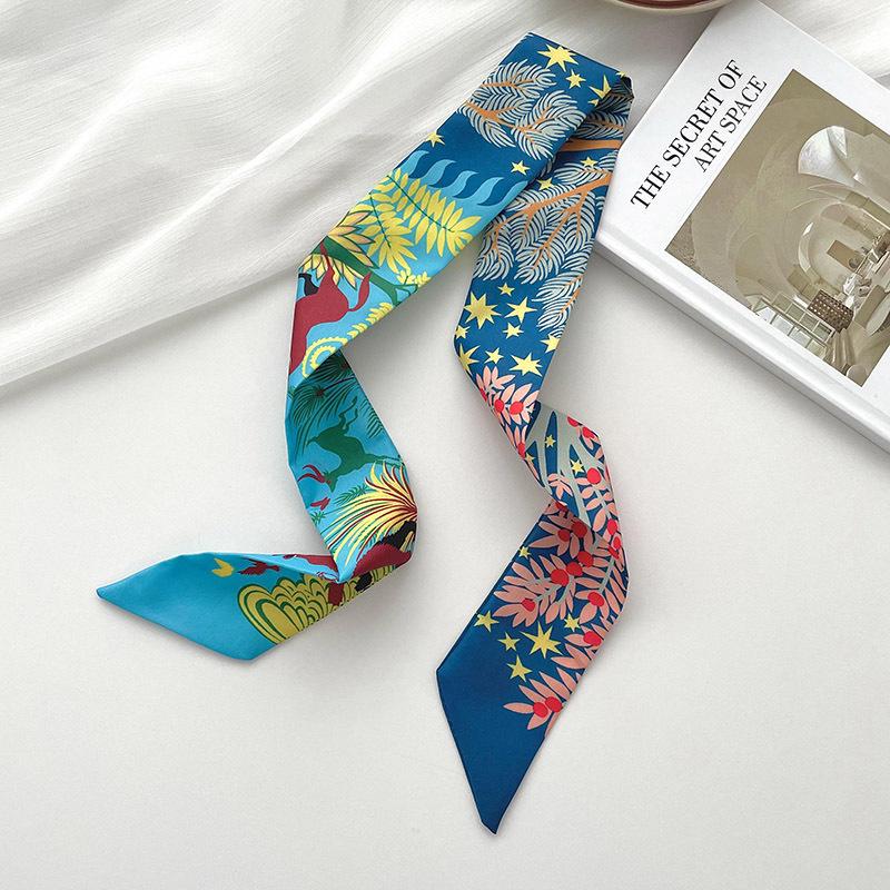 Long silk scarf, high-end new versatile hair tie streamer, atmosphere ribbon, spring and summer decorative scarf, tied bag streamer