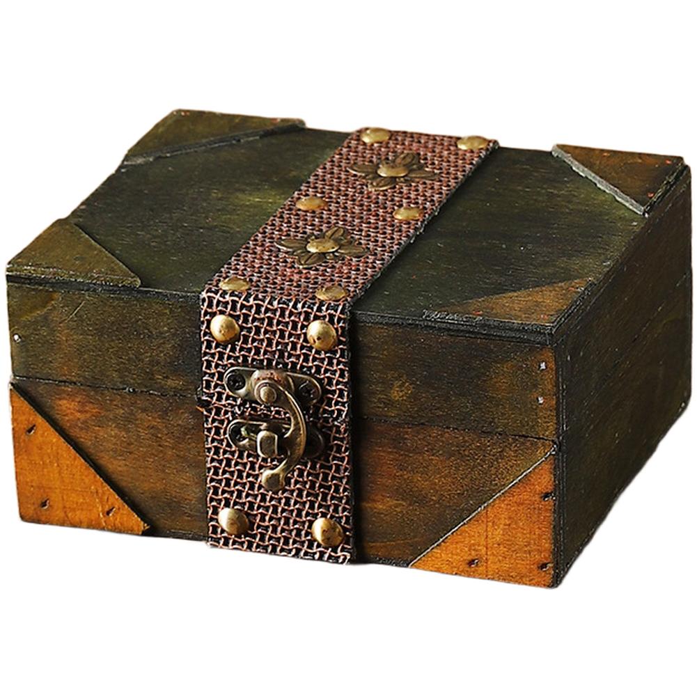 

Vintage Wooden Jewelry Box Storage Chest With Leather Strap For Home Decor Movie Decorative Storage Organiser For Jewelry