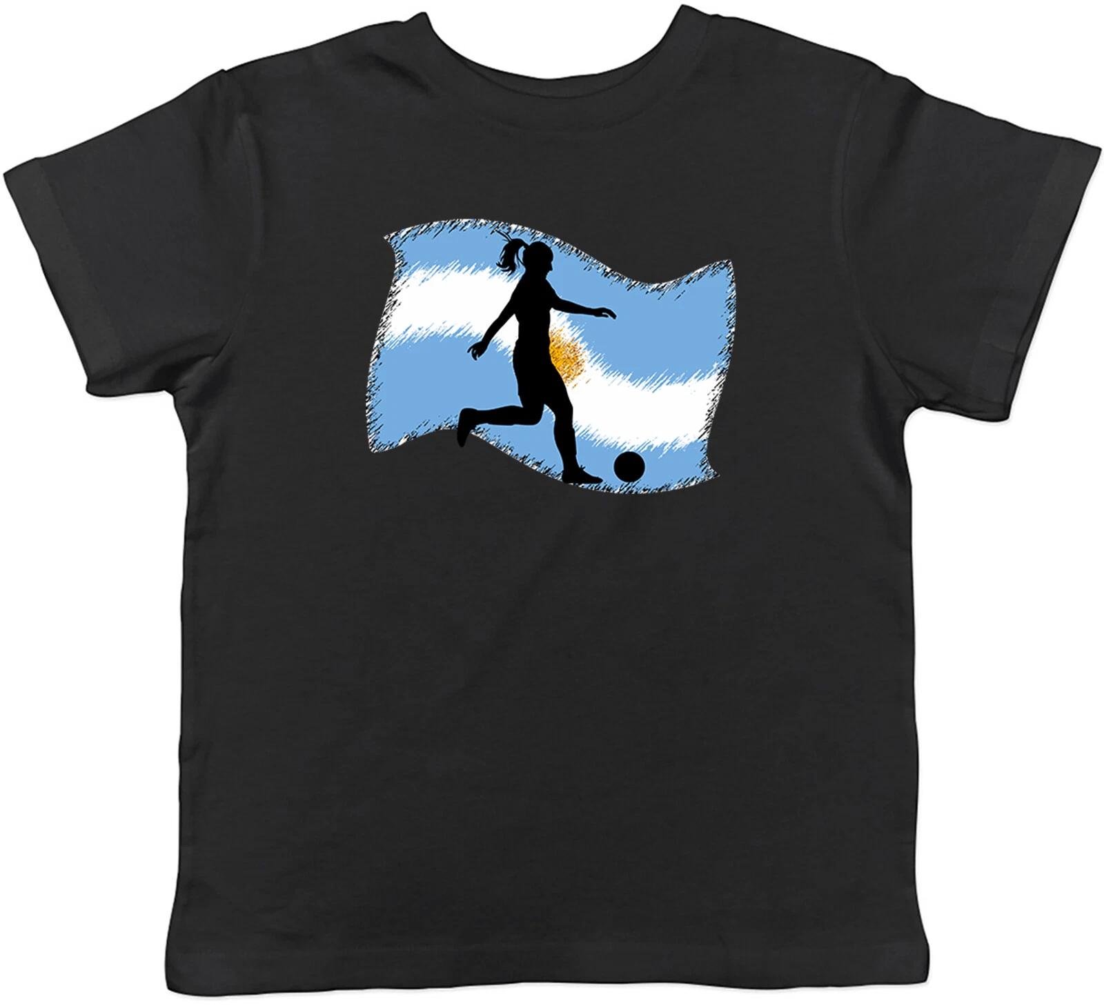 Аргентина Флаг WoFootball Детская Футболка Мальчики Девочки 120