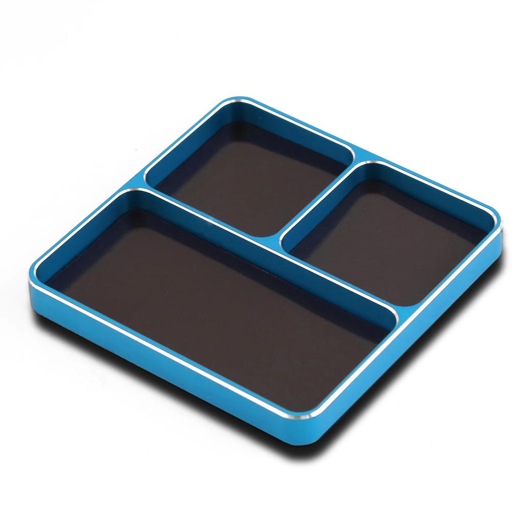RS 98*98*11mm CNC Aluminium Magnetic Screw Tray Nut Gasket Storage Tool for RC Car Boat Airplane Model