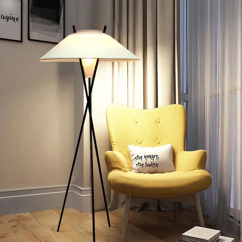 Nordic Led Floor Lamps Homestay Living Room Sofaside Modern Floor Lights Foot Switch Lighting Study Bedroom Home Decor Fixtures