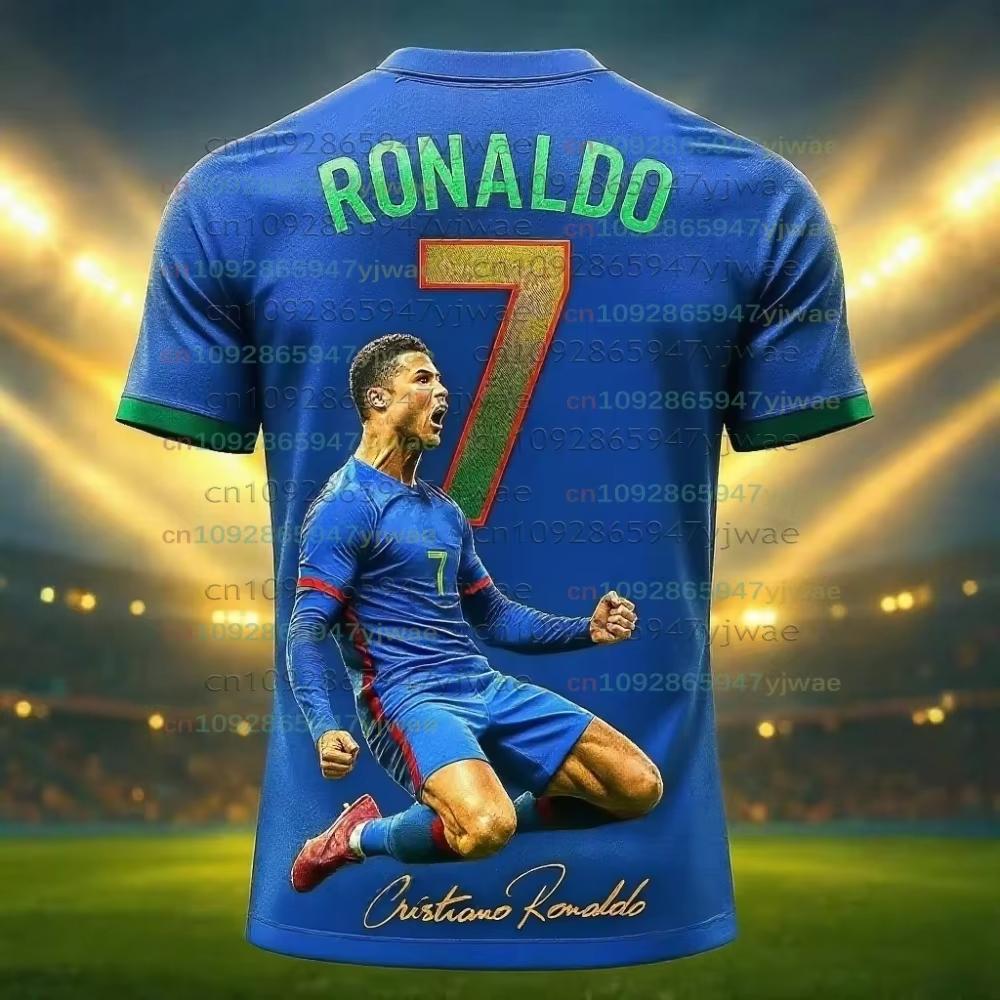 26 Football Jersey 3d Printed NO.7 Ronaldo Boys Girls Training Women's Sports Breathable Short Sleeve Men Beach Surf T-shirt