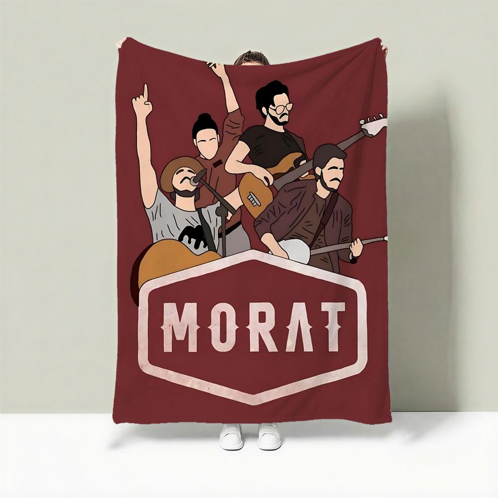 

Band M-Morat Throw Lightweight 240g Flannel Blanket Soft Skin-friendly for Summer Cooling 75cmx90cm