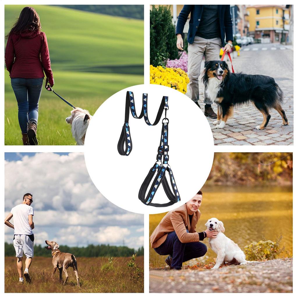 Reflective Puppy Traction Lead Dog Harness Breathable Non Slip Adjustable Harness Leash Pet Supplies for Outdoor Training