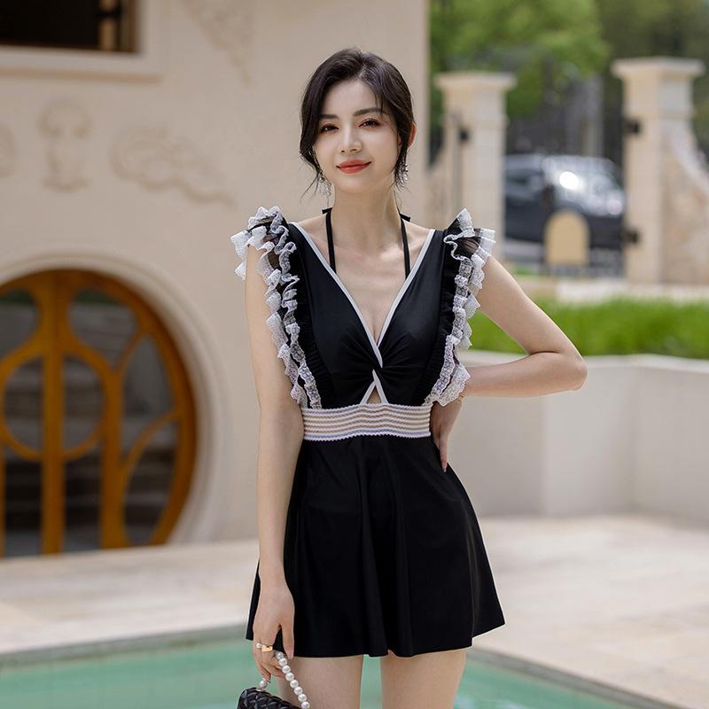 Xige er 2025 Korean Style Women s Skirted One-Piece Swimsuit - Slimming  Tummy Concealing Extra Large