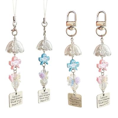 Artistic Resin Kite Keychain With Wind Chime Keyring With Swinging Ornament Handmade Camera Strap Accessory