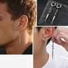Stainless Steel Punk Gothic Cone Drop Earrings for Men, Fashion Silver Color Long Pendant Earrings, Vintage Hip-hop Jewelry