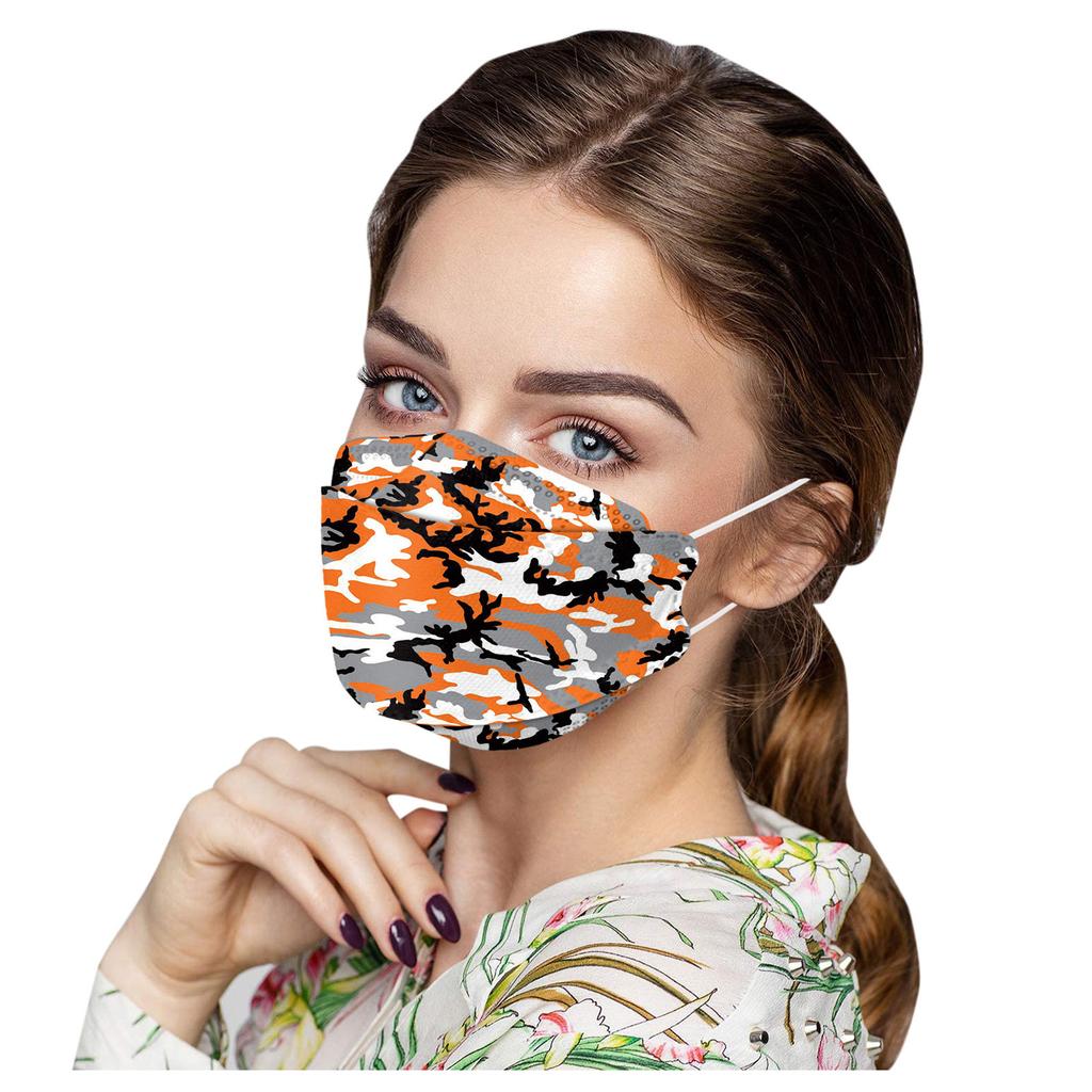 50PCS Unisex Adult Camouflage Print Outdoor Mask Protective Disposable Face Mask