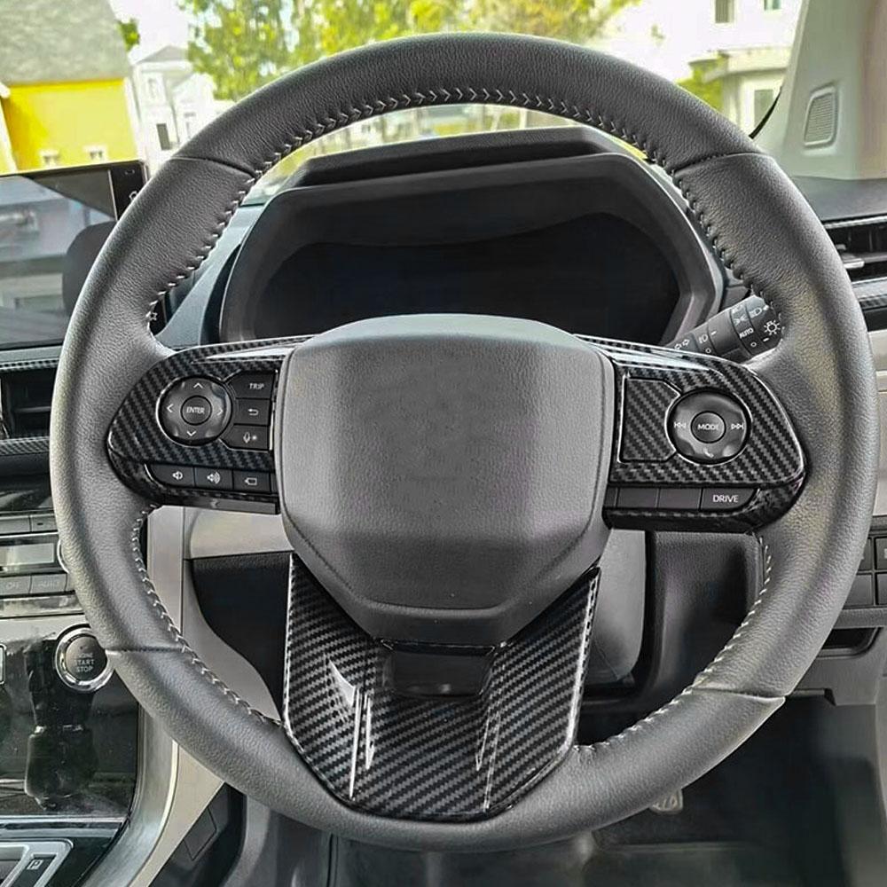 LHD ABS Carbon Fiber Style for Toyota VELOZ 2022- 2025 Steering Wheel Panel Cover Bezel Trim Insert Badge Molding Garnish Acc