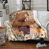 Bear Family Hug Floral Design Gift Personalized Blanket Personalized Text Durable Comfort Throw For Sofa Couch Office Bed Picnics Four Seasons