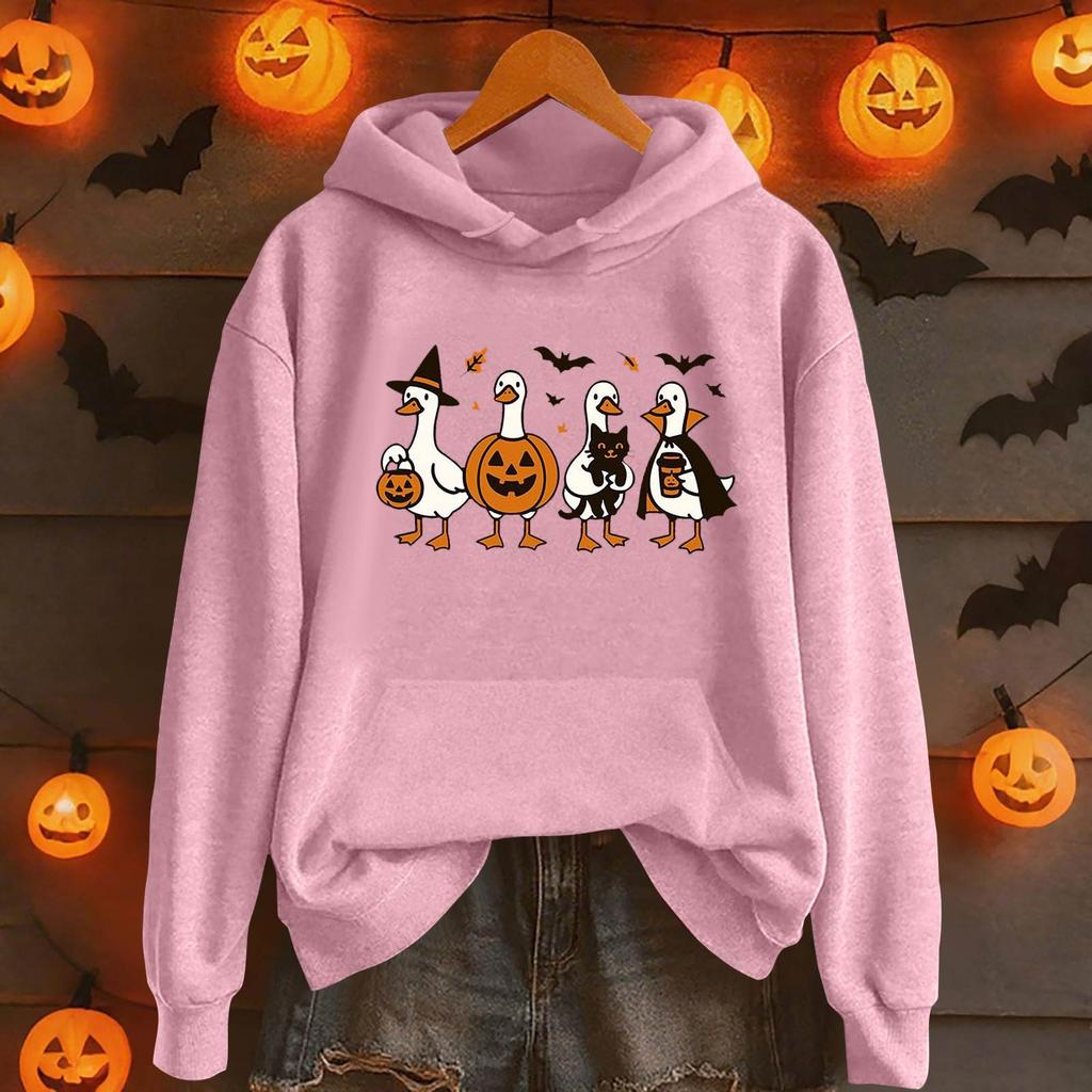 Dámská móda Ležérní svetr s kapucí s dlouhým rukávem a kulatým výstřihem s kapucí a kapsami