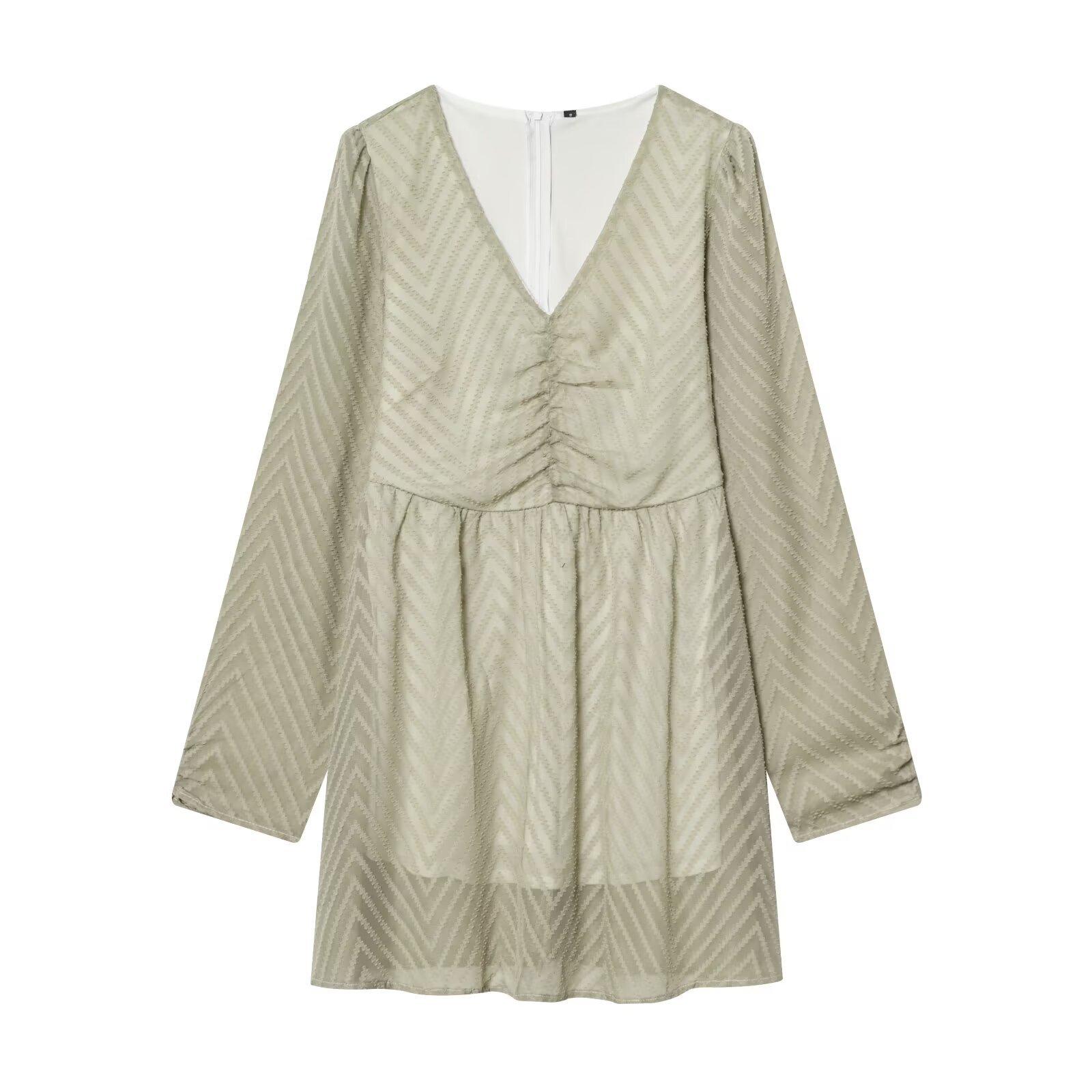 European and American style, new women s clothing, foreign style, fashionable, casual classic, long-sleeved dress. S