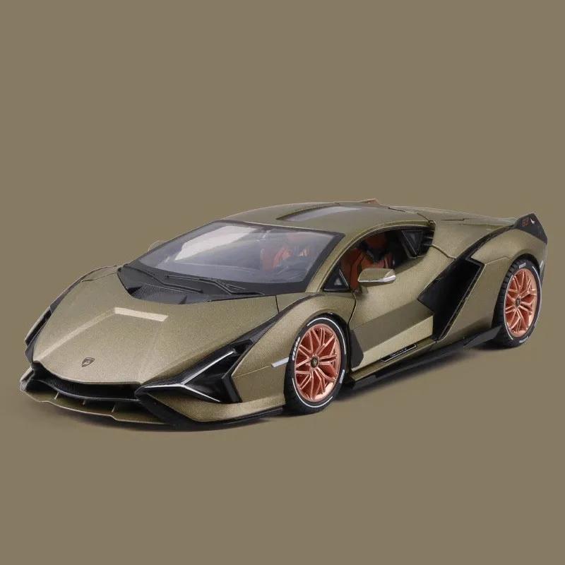 

Large Size 1/18 Lanbor SINA Sports Toy Car Model Alloy Diecast Simulation Metal Models Sound Light Toys for Kids Holiday Gifts зелёный