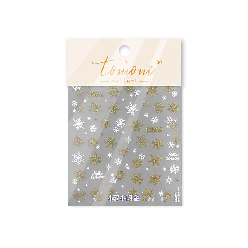 Tomoni Hot Stamping Nail Stickers - Japanese Stationery Snowflake Design for Nail Art