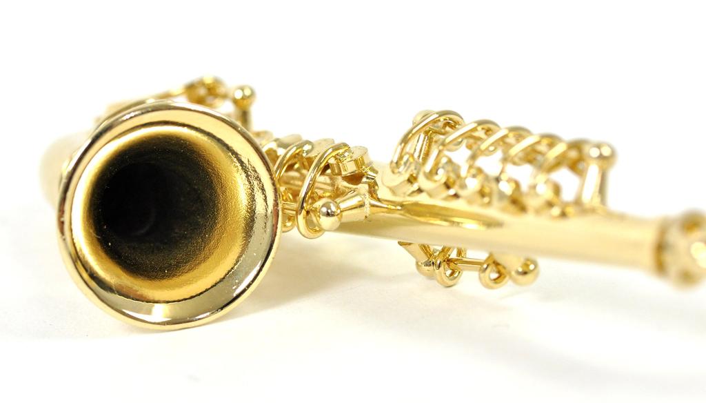 SUNRISE SOUND HOUSE Miniature Instrument Tenor Saxophone 1/12 Gold