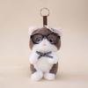 Soft Cute Cat Keychain Small Comfort Stuffed Animal Kawaii Glasses Key Ring  Daily Accessories