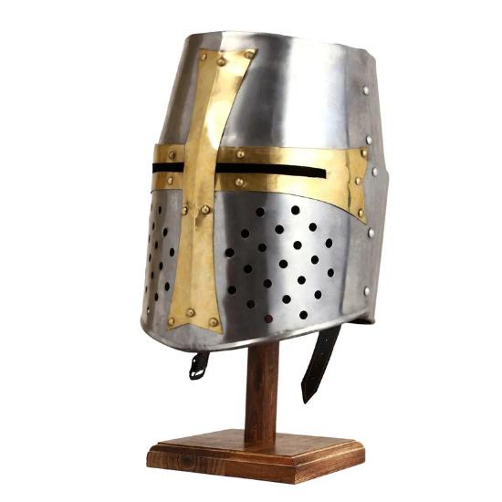 Medieval Antique Knight Special Templar Edition Helmet - Exclusive Replica for Collectors and Historical Reenactments