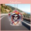 Acrylic Car Decor Halloween Skull Flower Hat Design Pendant For Auto Interior