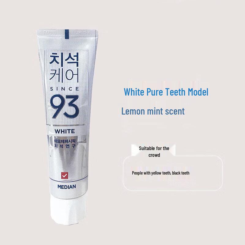Korea Mediante 93 Toothpaste - Tartar Removal & Gum Care, White Mint Flavor, Refreshing Clean, Single Drop