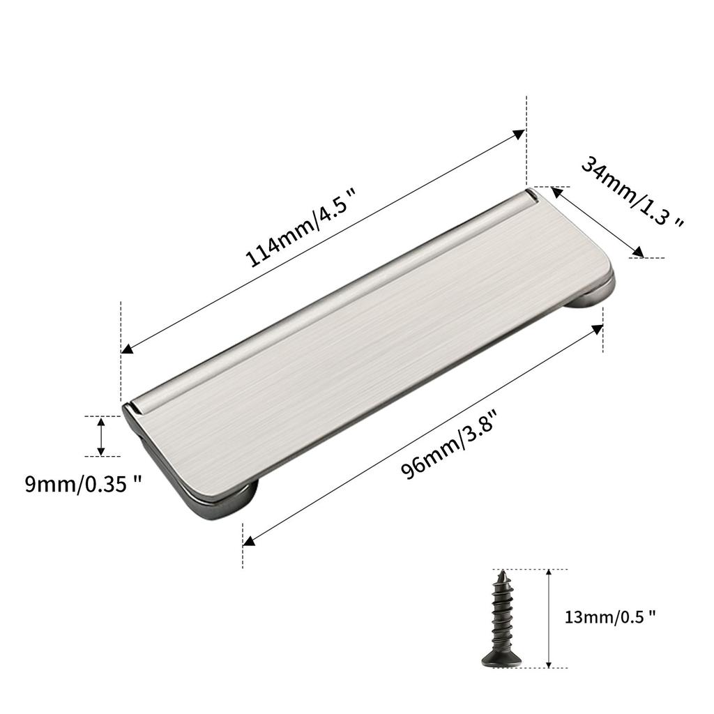 Modern Style Zinc Alloy Hidden Handle Black Golden Grey Handle Cabinet Door Pull Drawer Knob