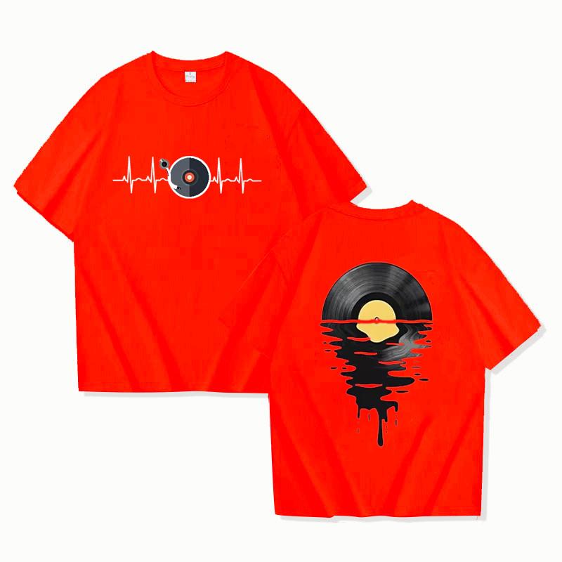 

Футболки для любителей музыки для мужчин и женщин, DJ Music Gifts, одежда, принт с граммофонной пластинкой, забавная футболка, футболка для мужчин S