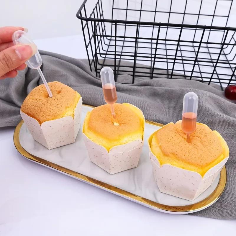 50-200 ks mini kapátko 4ml jednorázové kapátko na džem na cupcake omáčka přetlačovací pipety kapátko na dezert plněný dort dekorace