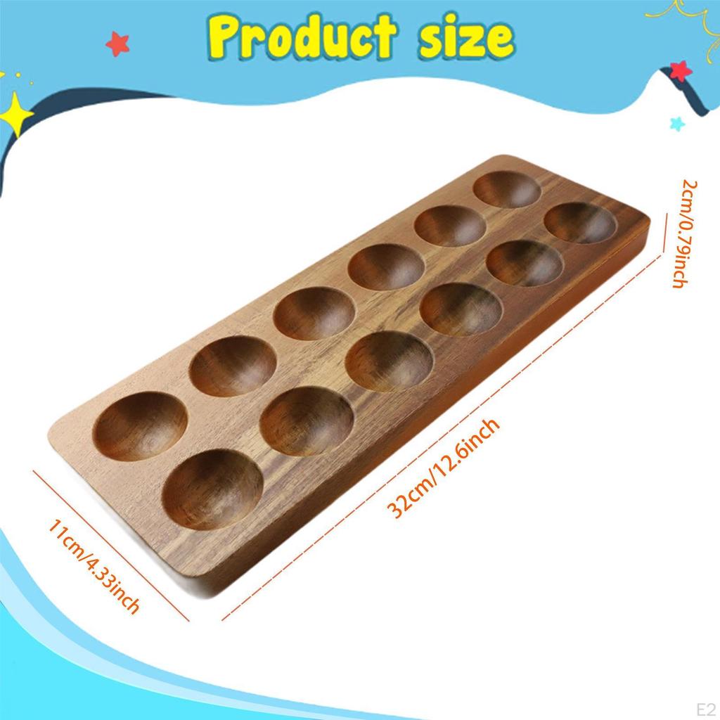 Wooden Egg Holder Display Tray 12 Grids Double Rows Multifunctional Organizer Rack for Farmhouse