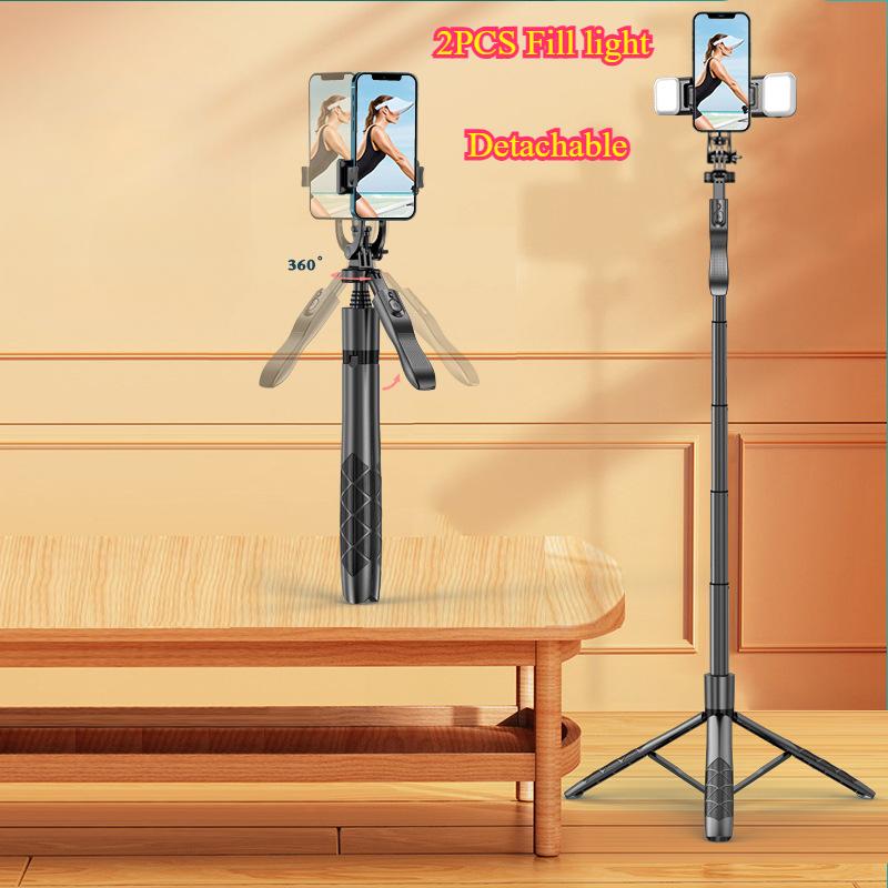 Selfie Stick Anti-shake Retractable Floor-to-ceiling Live Broadcast Tripod Mobile Phone Holder Lazy Ptz Stabilizer