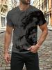 Mens Red Black Split Evil Smiley Face Print TShirt Casual Crew Neck Short Sleeve Cool Streetwear Graphic Tee