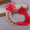 1Pcs Red Chinese Knot Lucky Charm Ancient Coin Pendant Decoration Collection Gift Keychain