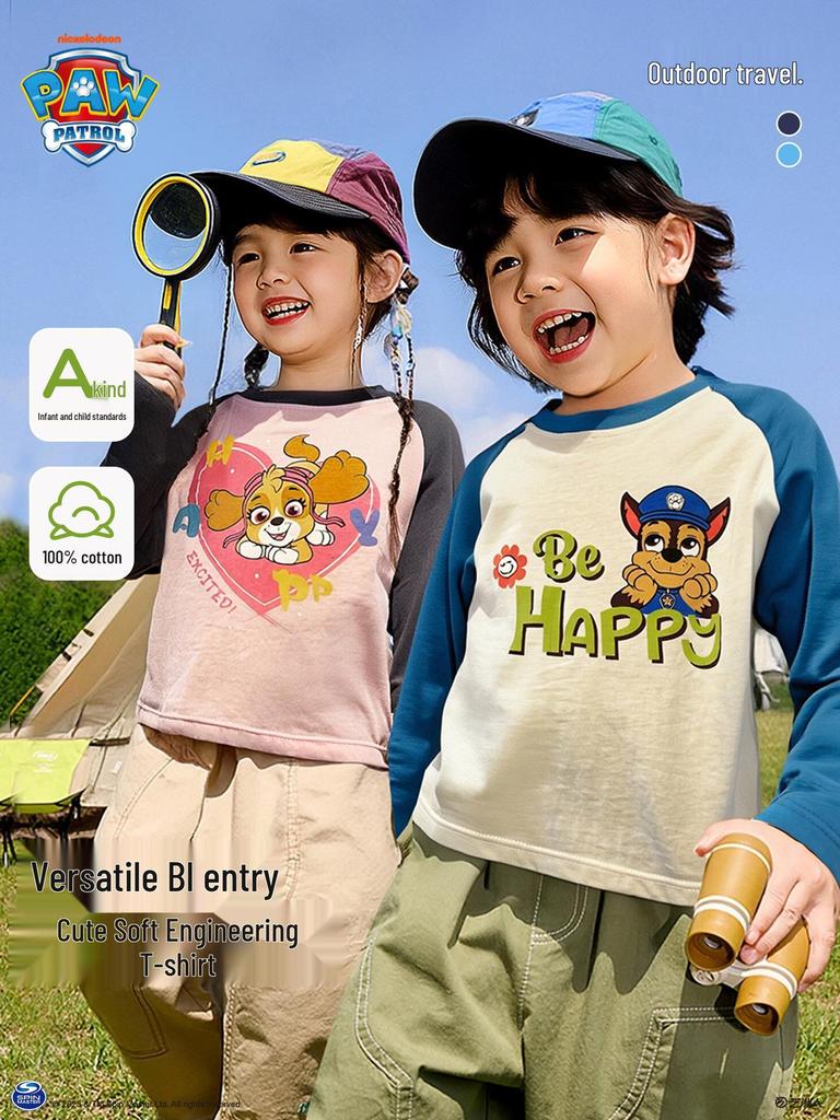 Дитяча футболка з довгим рукавом та круглим вирізом PAW Patrol для хлопчиків та дівчаток - Весна/Осінь Нове надходження