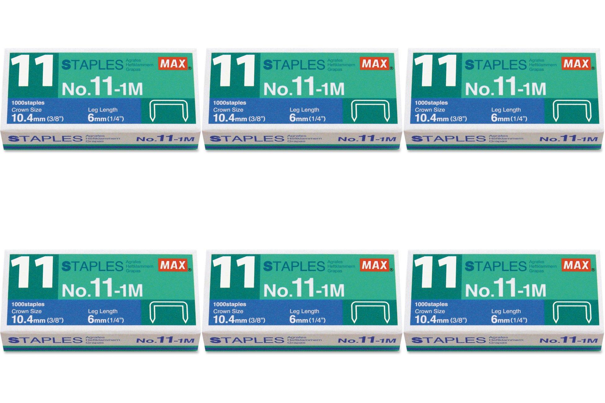 

Max No. 11-1M Staples for Vaimo Staplers, 6 Packs