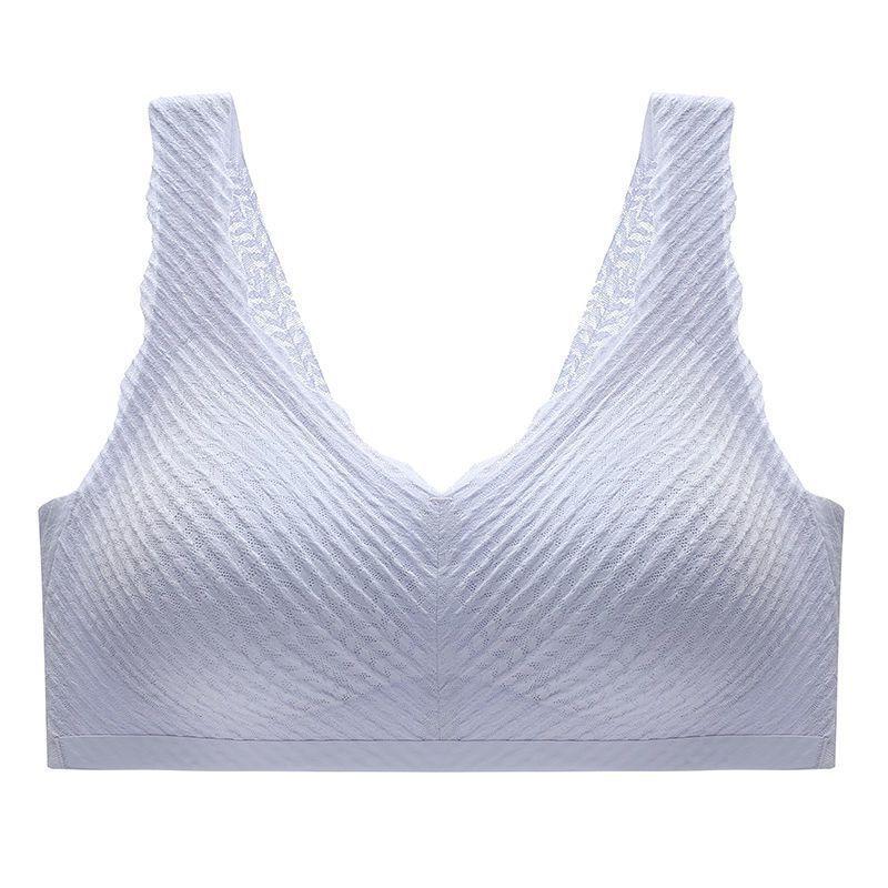 Women Skin Friendly Seamless Bubble Lace Push Up Gathering Beauty Back Camisole Bra