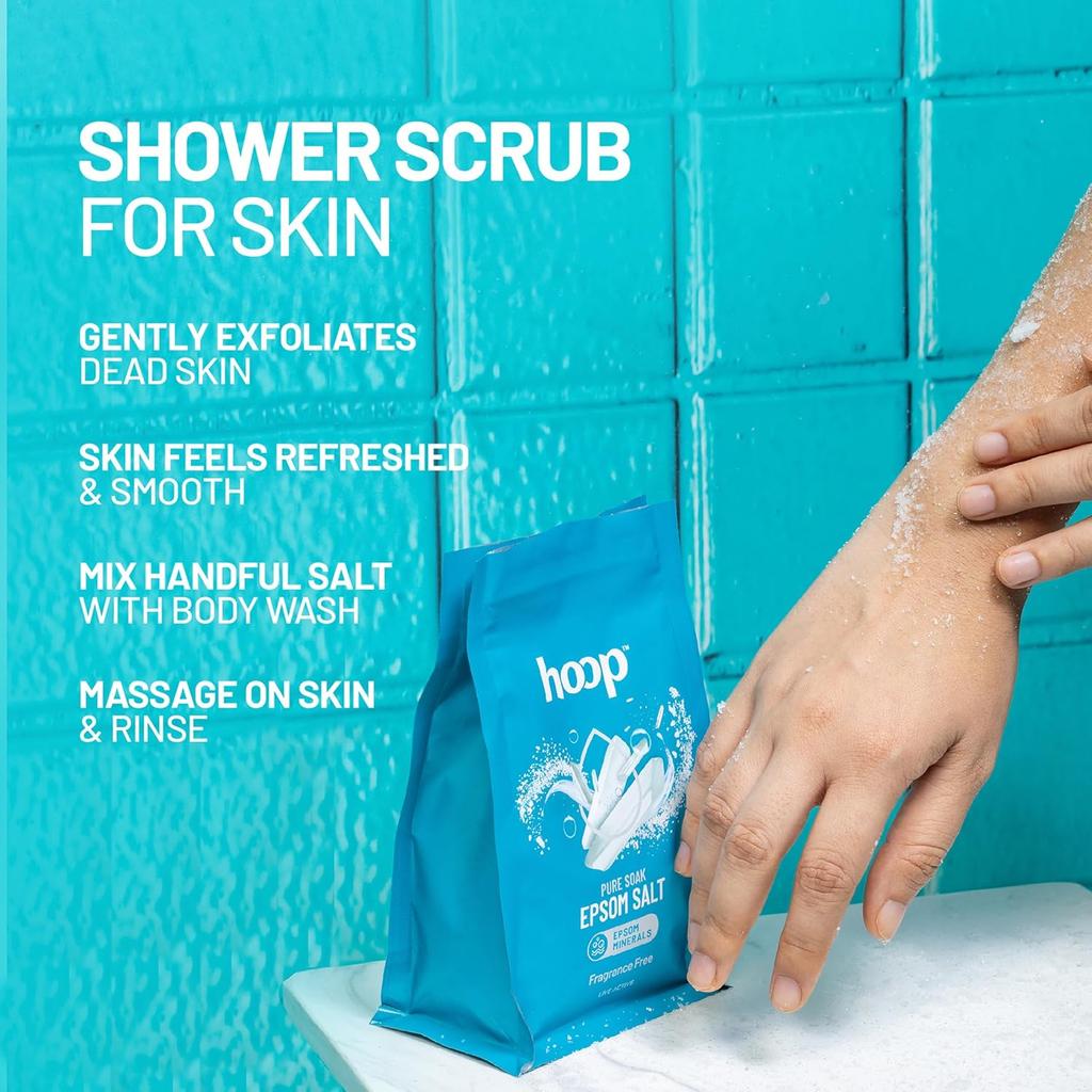 Hoop Epsom Salt Fragrance Free 400 g Pure Magnesium Sulphate Foot Soak Relaxing Bath Muscle Relief