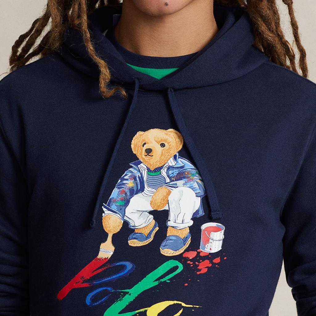 Polo Ralph Lauren Ss24 Beer Letter Patroon Hooded Lange Mouw Sweatshirt Heren sweatshirt Marineblauw MNPOKNI16823449-410