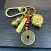 Zodiac Animal Keychain With Cinnabar Charms Wealth Ancient Chinese Emperor Coin Gourd Ornament Lucky Charm Keyring Accessories