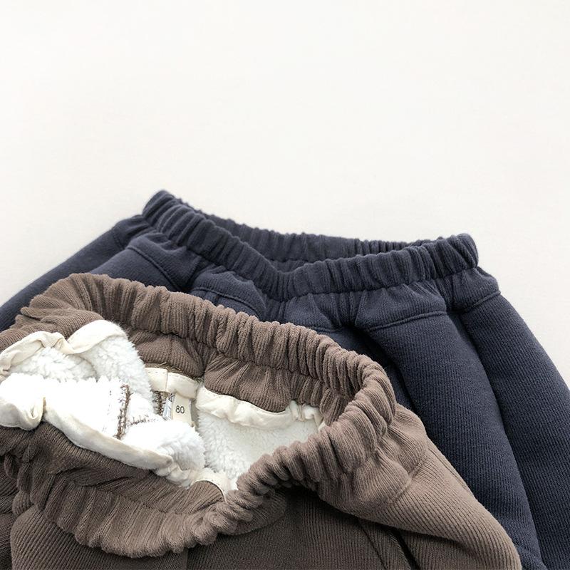 Jungen Gefütterte Jogginghosen Kinder Lässiger Stil Gefütterte Jogginghosen Winter Mädchen Einteiler Verdickt Warm Lockere Hosen 1-8J