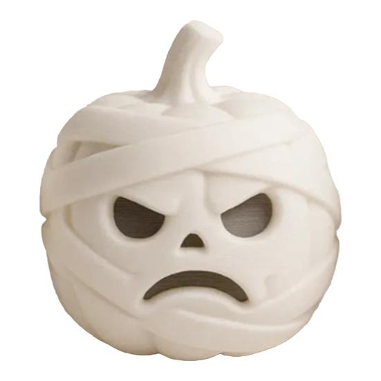 Halloween Mummy Pumpkin Ornaments 3D Printed Skull Figurine for Decorations, Exquisite Desktop Decorations with Funny Expressions Home Office