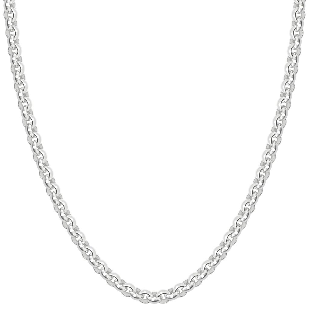 Gin no Silver 925 Roll Chain Necklace for Men and Chain Only [Shinjuku Kura] Chain, Approx. 3.2mm Wide, 40-60cm (50cm) Long, Women, Simple,