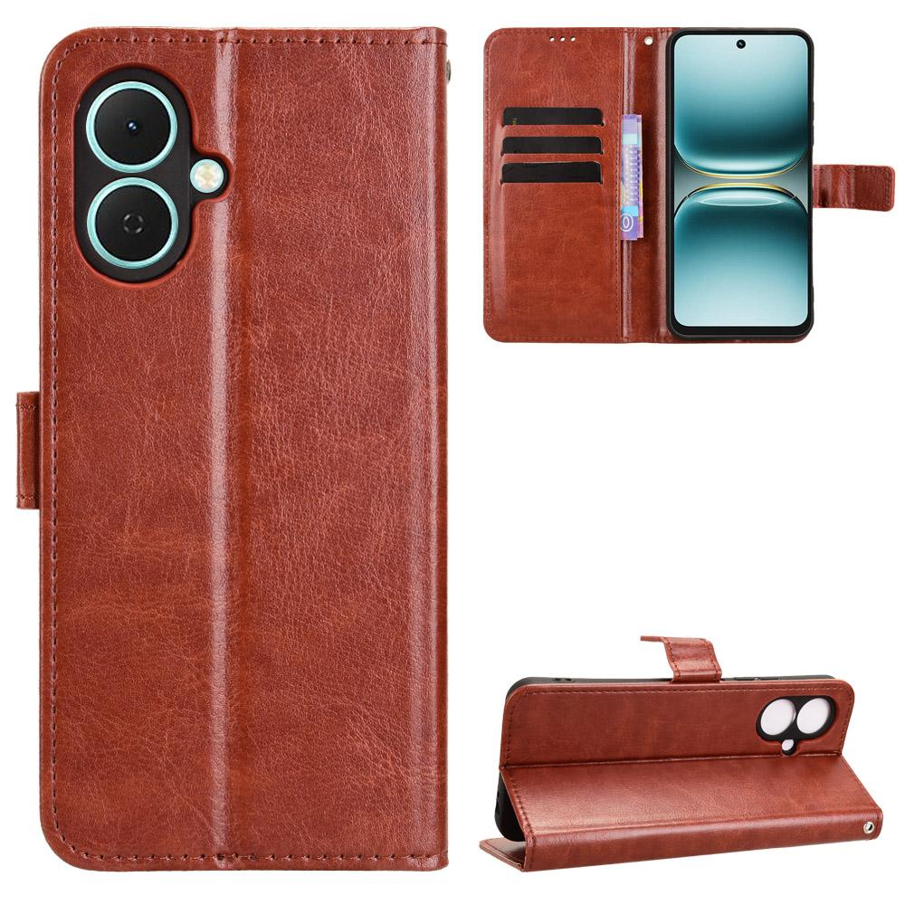 Flipové pouzdro pro Tecno Spark Go 2 PU kůže Ochrana celého těla S [Blokováním RFID] Nárazuvzdorné Odolné Retro Pouzdro na telefon