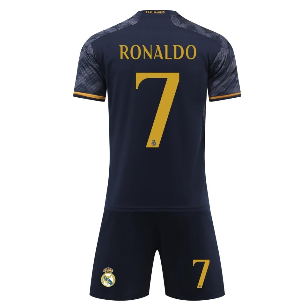Dětský fotbalový dres Real Madrid Ronaldo Sada Černá 150-160cm Polyester Sportovní oblečení