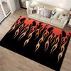 Modern Carpet with Black and Fiery Flame Design for Living Rooms Suitable for use as an anti-slip for living room bedroom sofas
