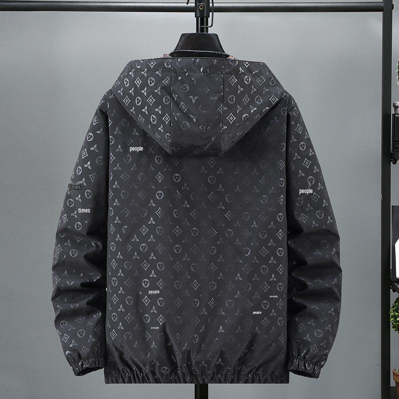European High-End Jacquard Hooded Streetwear Jacket - Men's Trendy Fashion for Spring/Autumn 2024