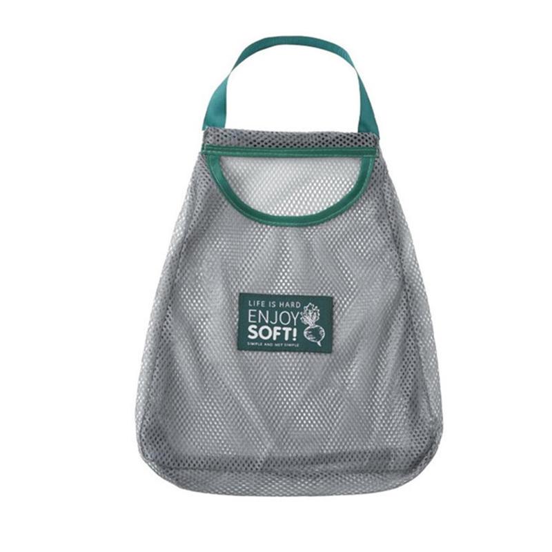 Kitchen Vegetable Fruit Mesh Storage Bags Onion Potato Storage Hanging Bags Hollow Breathable Kitchen Mesh Bag 1PC